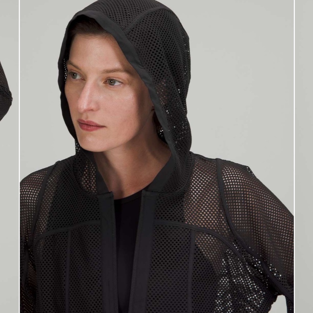 Lululemon women’s Relaxed Fit Mesh Jacket in black size 4